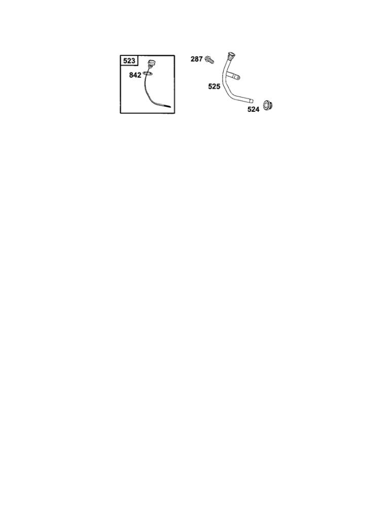 Seal - Dipstick Tube Diagram and Parts List for 185400-185499 0412-0599 Briggs and Stratton Engine